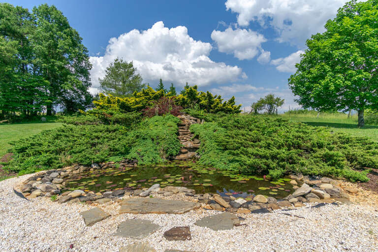 The koi pond is the perfect place for a quiet moment of reflection.