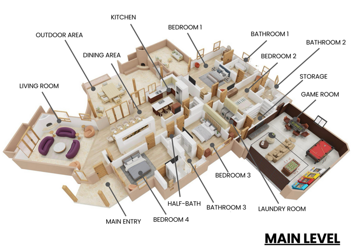 [Home 1] Main Level Floor Plan
