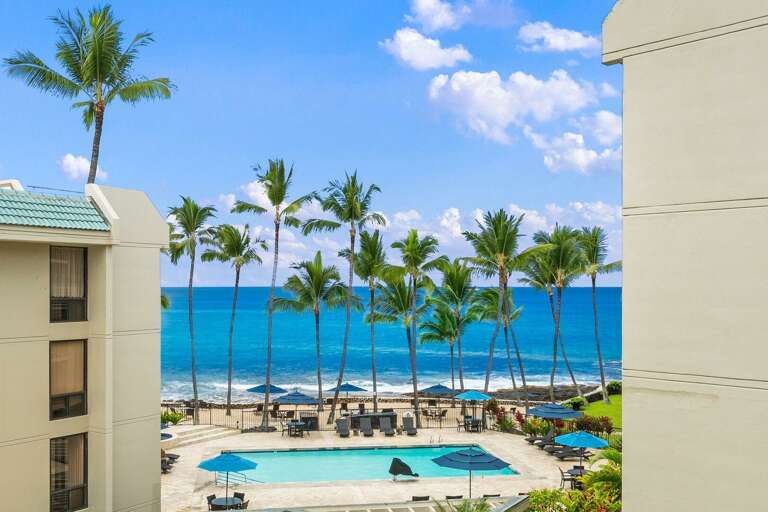 Nice view of the ocean and pool from your private lanai Nice view of the ocean and pool from your private lanai