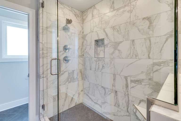 Master bathroom walk-in shower and water closet