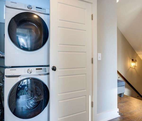 Laundry room is available for guest use. We provide a starter pack of detergent pods and dryer sheets.