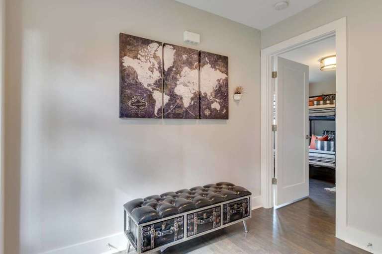 Entry foyer with interactive guest map on the wall for you to pin where you're traveling from - We'd love to know!