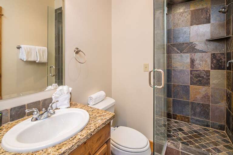Enjoy the large walk-in shower | Lower Level