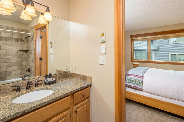 Plenty of Counter Space to get ready | Upper Level Bathroom