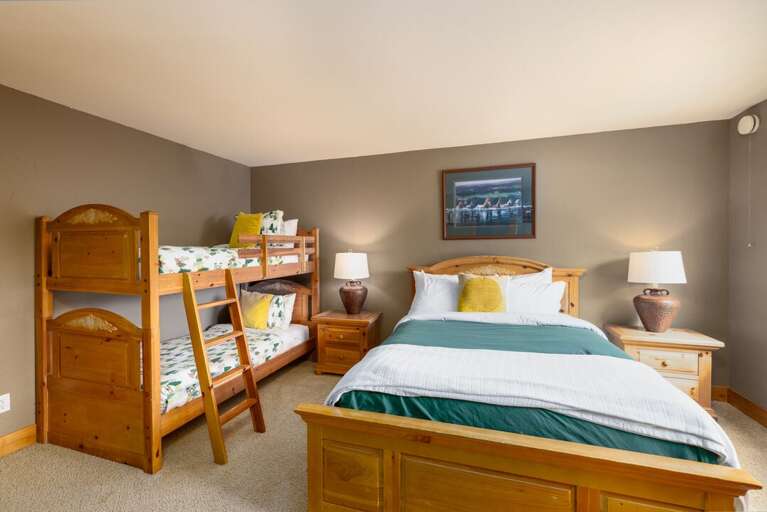 Kids love the bunk beds | Queen-Sized Bed & Twin Bunk Beds | Upper Level