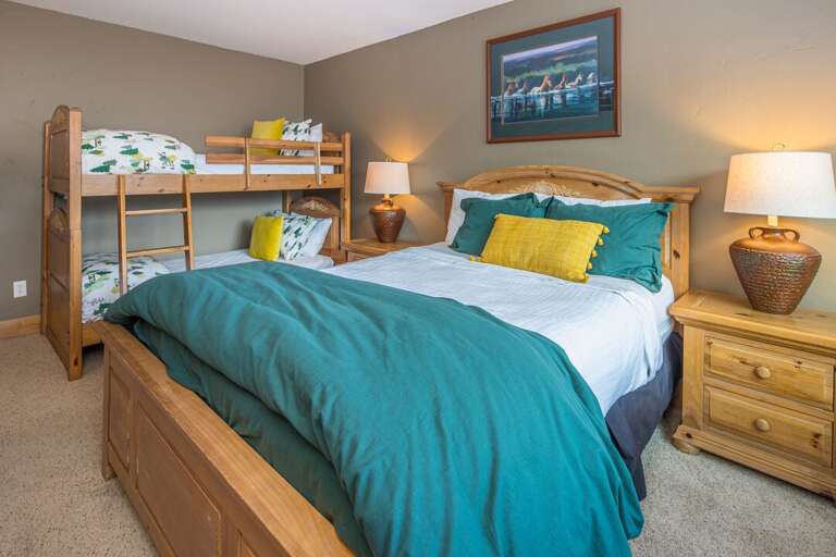 Kids love the bunk beds | Queen-Sized Bed & Twin Bunk Beds | Upper Level