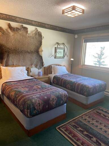 This double twin room has great views! | Two twin-sized beds | Upper Level