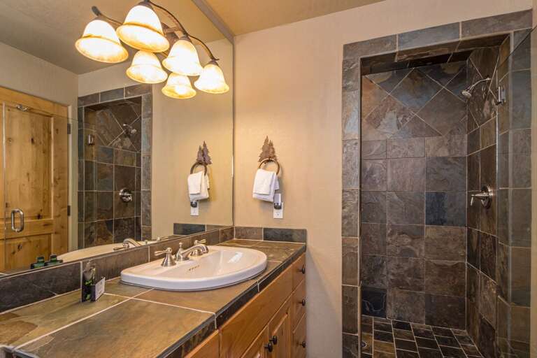 Beautiful stone shower | Lower Level Beautiful stone shower | Lower Level