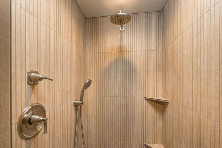 This walk-in shower is perfect after a long day | Lower Level This walk-in shower is perfect after a long day | Lower Level