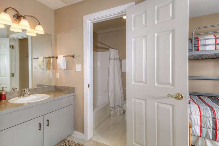 Private bathroom for the kiddos | Upper Level Private bathroom for the kiddos | Upper Level
