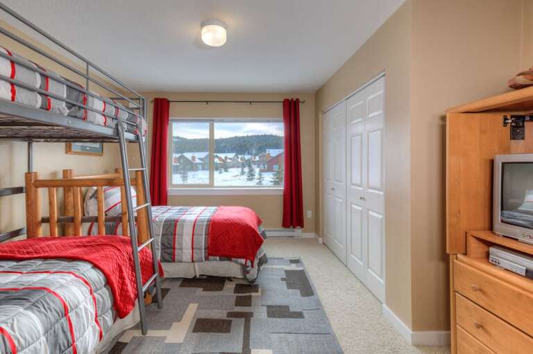 Set up a movie for the kids | One Twin-sized bed & One Twin-sized Bunk Bed | Upper Level Set up a movie for the kids | One Twin-sized bed & One Twin-sized Bunk Bed | Upper Level