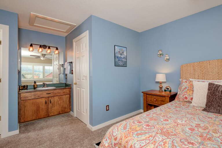 Enjoy the in-room sink space |Queen-Sized Bed | Main Level