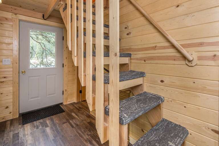 Stairs to loft with two beds Stairs to loft with two beds