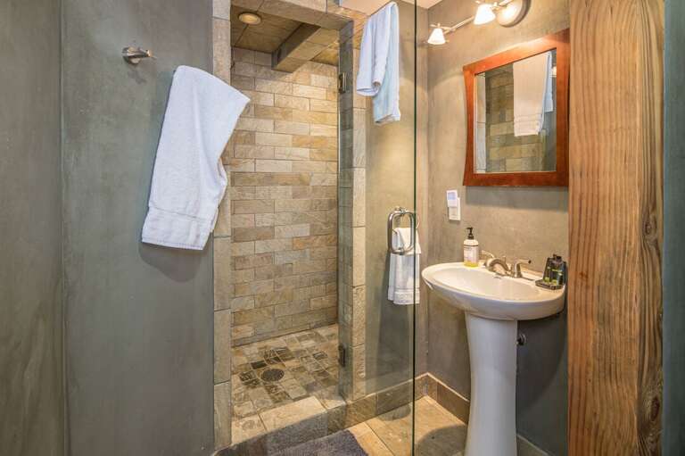 Enjoy the beautiful walk-in shower | Main Level Enjoy the beautiful walk-in shower | Main Level