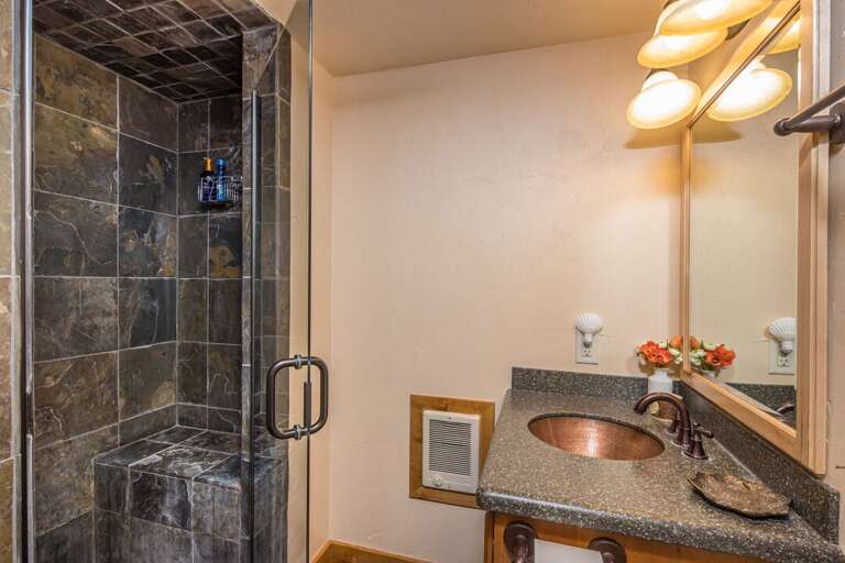 Enjoy the walk-in shower | Main Level
