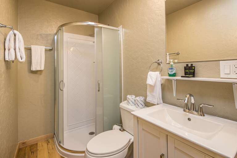 Take a hot shower after a long day on the slopes! | Upper Level