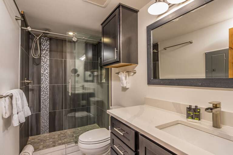 Take a hot shower in this luxurious walk-in shower | Main Level