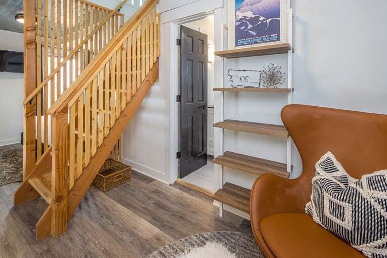 Second floor offers a sleeping area, reading nook and a full bathroom.