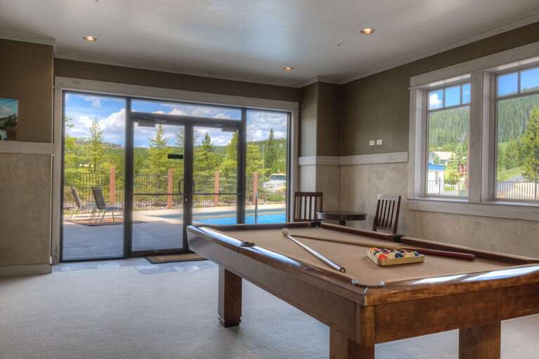 Game room on-site with pool table