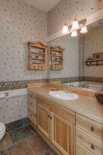 The ground level bathroom is super convenient and private | Lower Level The ground level bathroom is super convenient and private | Lower Level