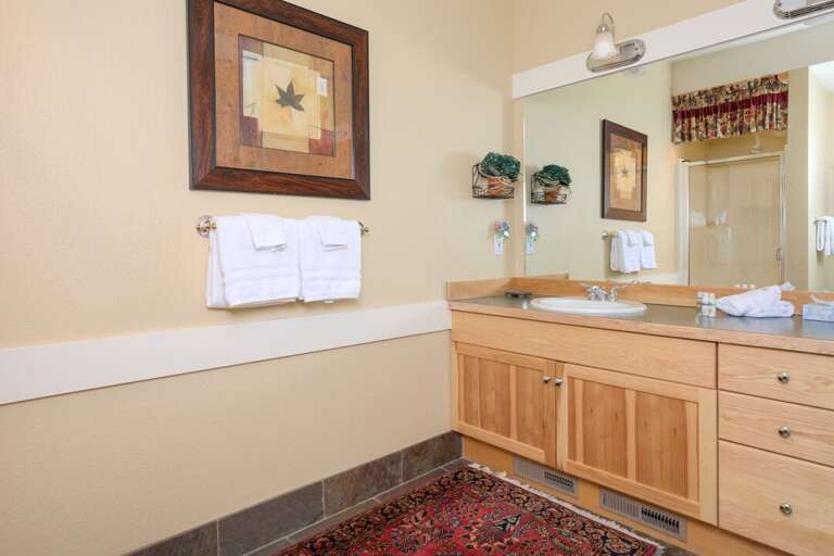 Lots of counter space in the bathroom to get ready | Lower Level Lots of counter space in the bathroom to get ready | Lower Level