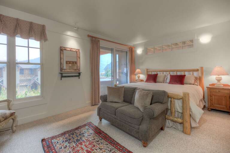 The master bedroom has a private balcony with a hot tub | Lower Level The master bedroom has a private balcony with a hot tub | Lower Level