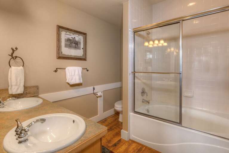 This bathroom has everything you need including a double vanity | Lower Level This bathroom has everything you need including a double vanity | Lower Level
