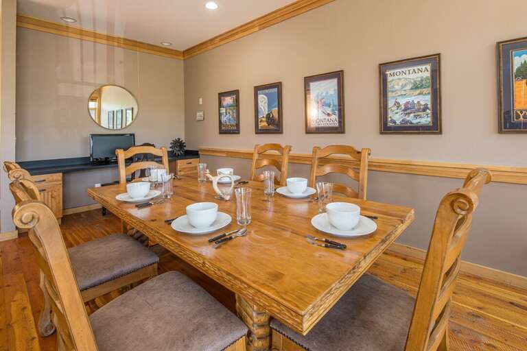 Dining room table with seating for six people | Main Level