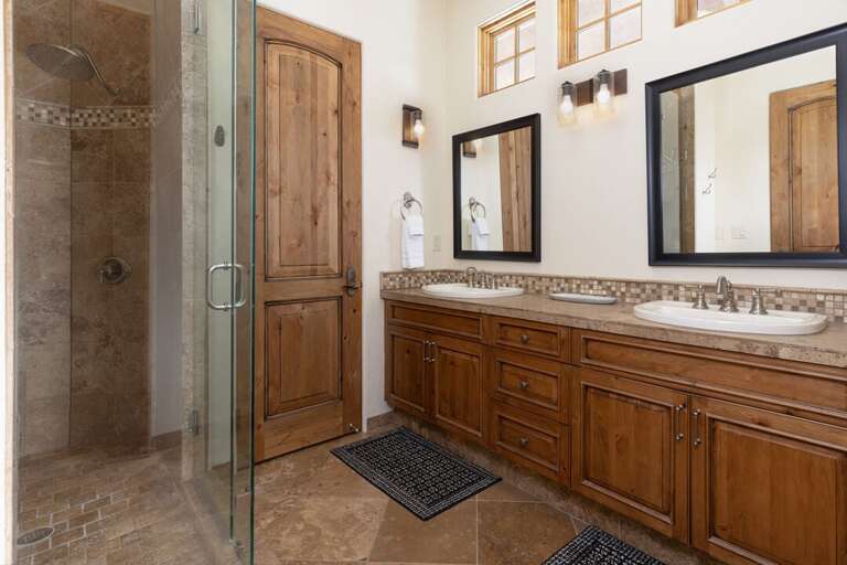 Gorgeous Walk in Shower with double vanity | Main Level
