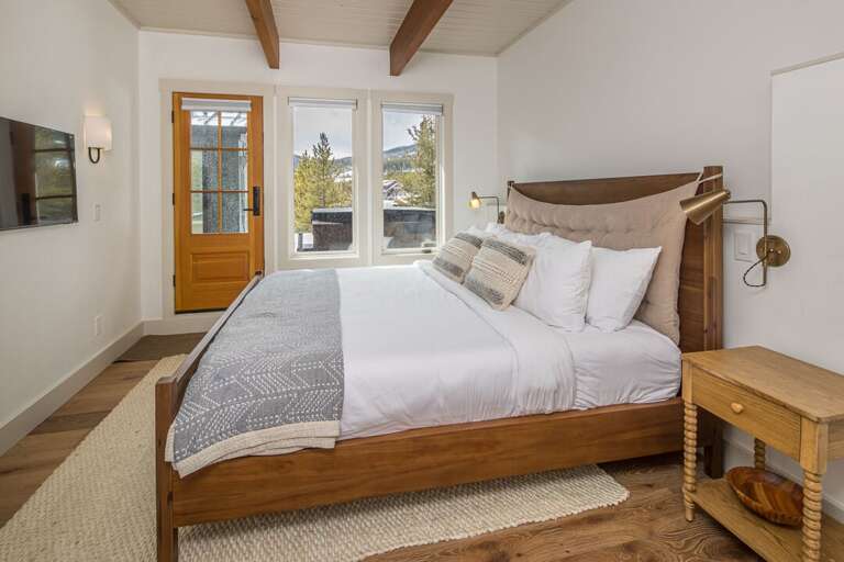 2nd King Primary bedroom with Smart TV and access to patio with the hot tub | Upper Level