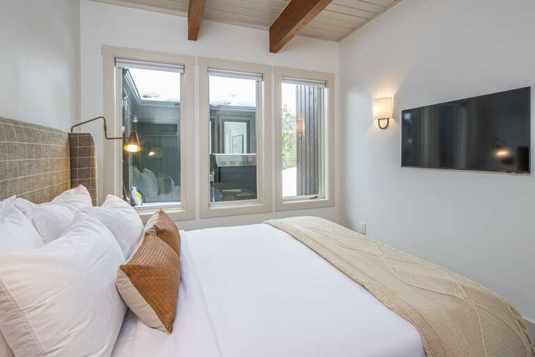 First Bedroom to the Left of the Kitchen | Queen-sized Bed | Main Level