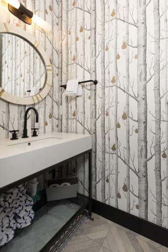 Half bathroom off the kitchen | Main Level