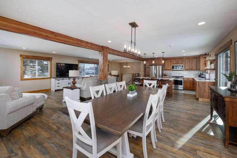 Dining table perfect for group meals.