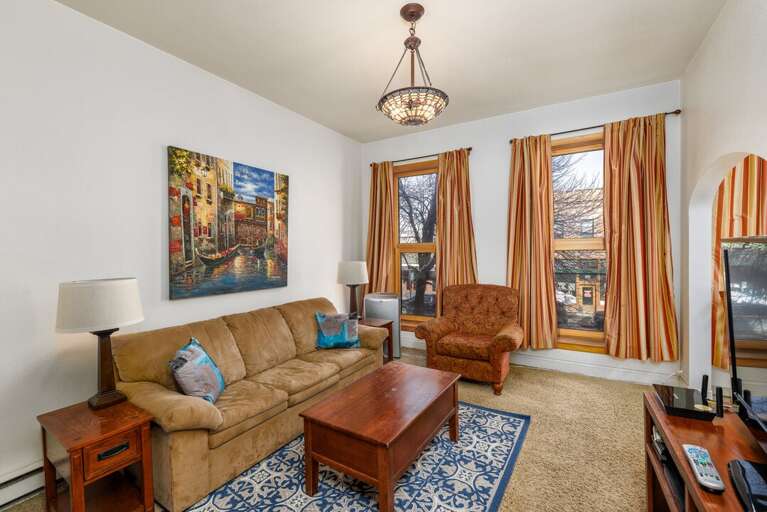 Living area with views of town | Main Level