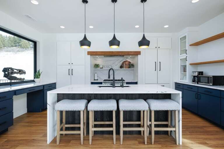 Kitchen with counter seating Kitchen with counter seating