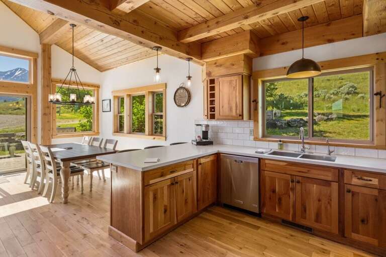 Kitchen flows into the dining room | Main Level