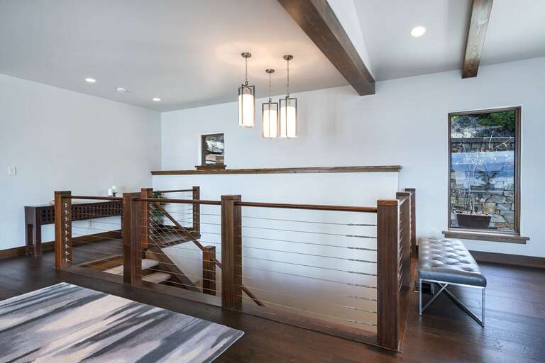 Take the stairs down to the lower level