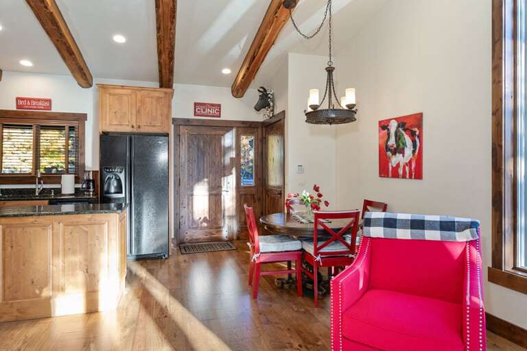 Beautiful wood beams on the high ceilings!
