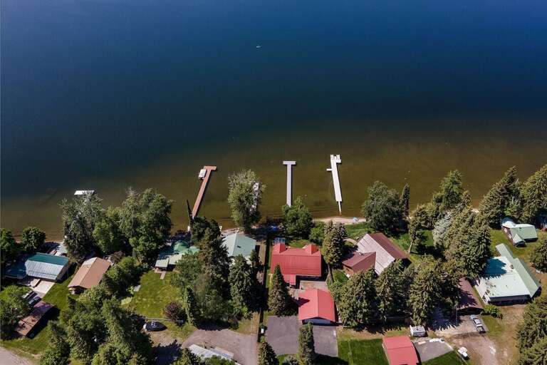 Lake and private dock | Aerial