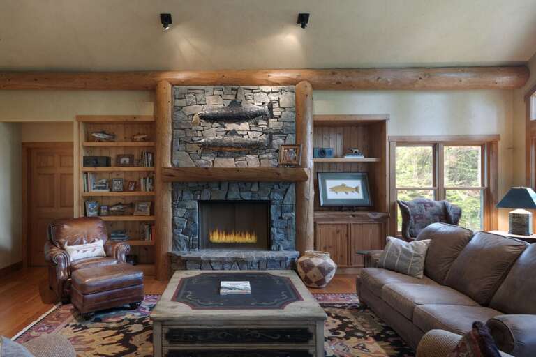 Curl up by the wood burning fireplace Curl up by the wood burning fireplace