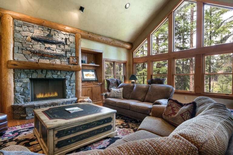 Plenty of room to relax while reading a book by the large windows