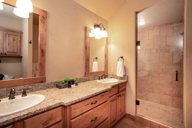 Enjoy the double vanities | Upper Level