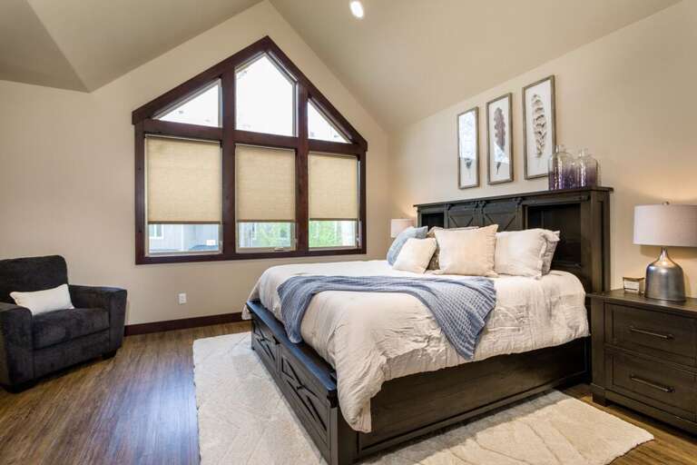 Get comfy in the king-sized bed | Main Level Get comfy in the king-sized bed | Main Level