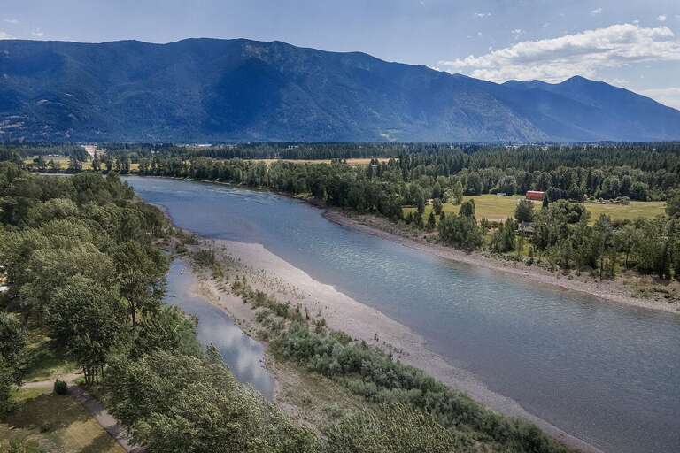 Mountains behind the beautiful river | Aerial Mountains behind the beautiful river | Aerial