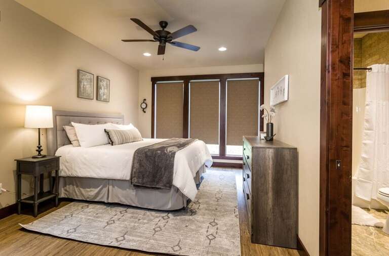 Open the shades for beautiful views | King Bed | Lower Level Open the shades for beautiful views | King Bed | Lower Level