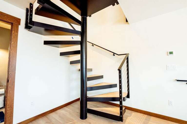 Spiral Staircase to the Loft | Upper Level