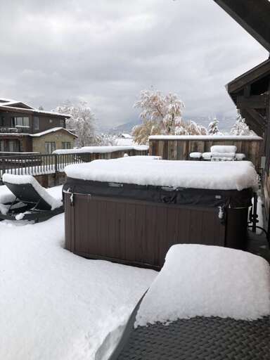 Take a dip in the hot tub to warm up | Exterior