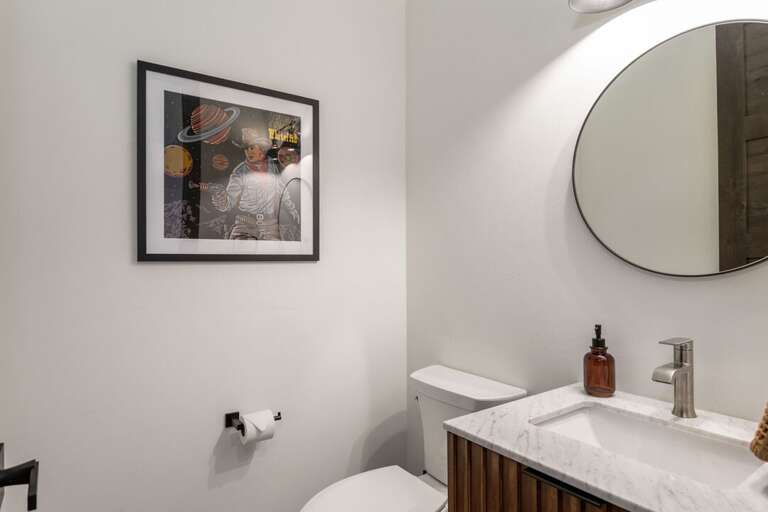 Half-bathroom available too!