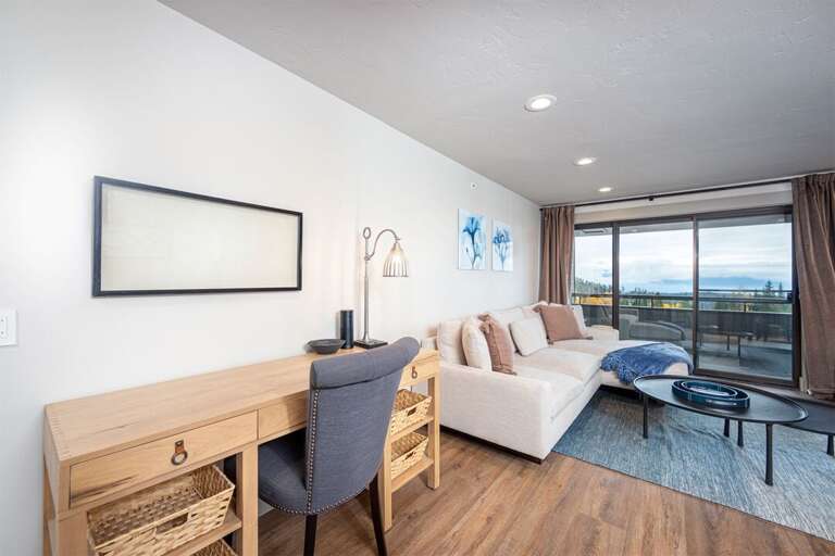 The condo offers a dedicated workspace for those working remotely | Main Level