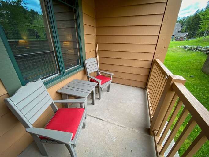 The condo's private balcony offers ski-in in ski-out access to Chair 3 at Whitefish Mountain Resort | Exterior